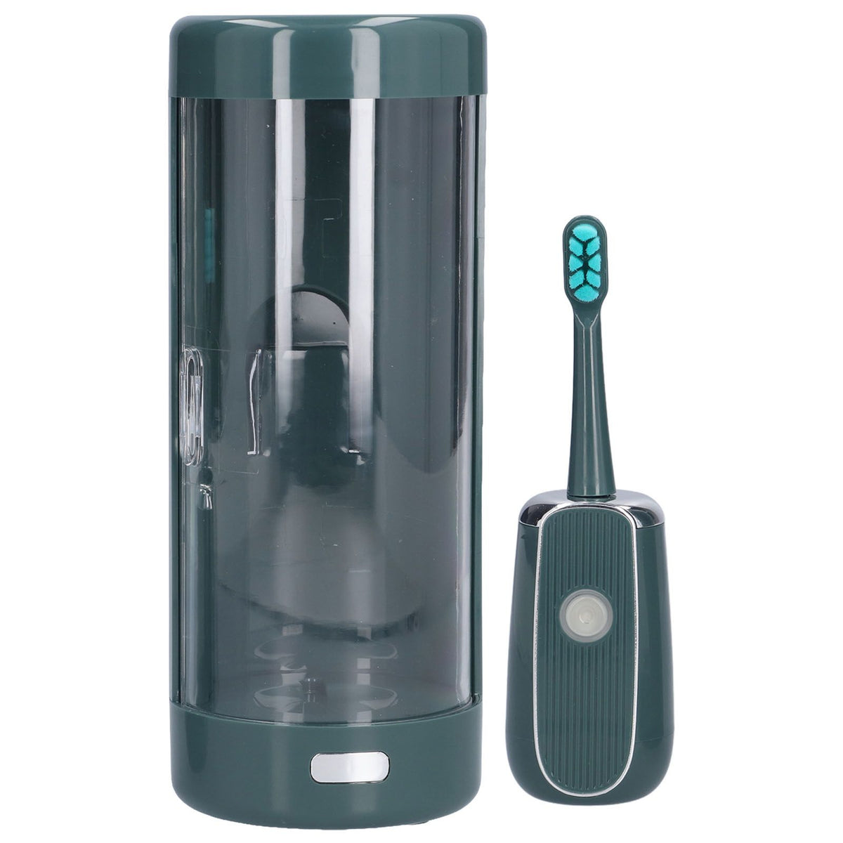 Electric Toothbrush Portable USB Charging IPX7 Waterproof Ultrasonic Toothbrush with Sterilization BoxGreen