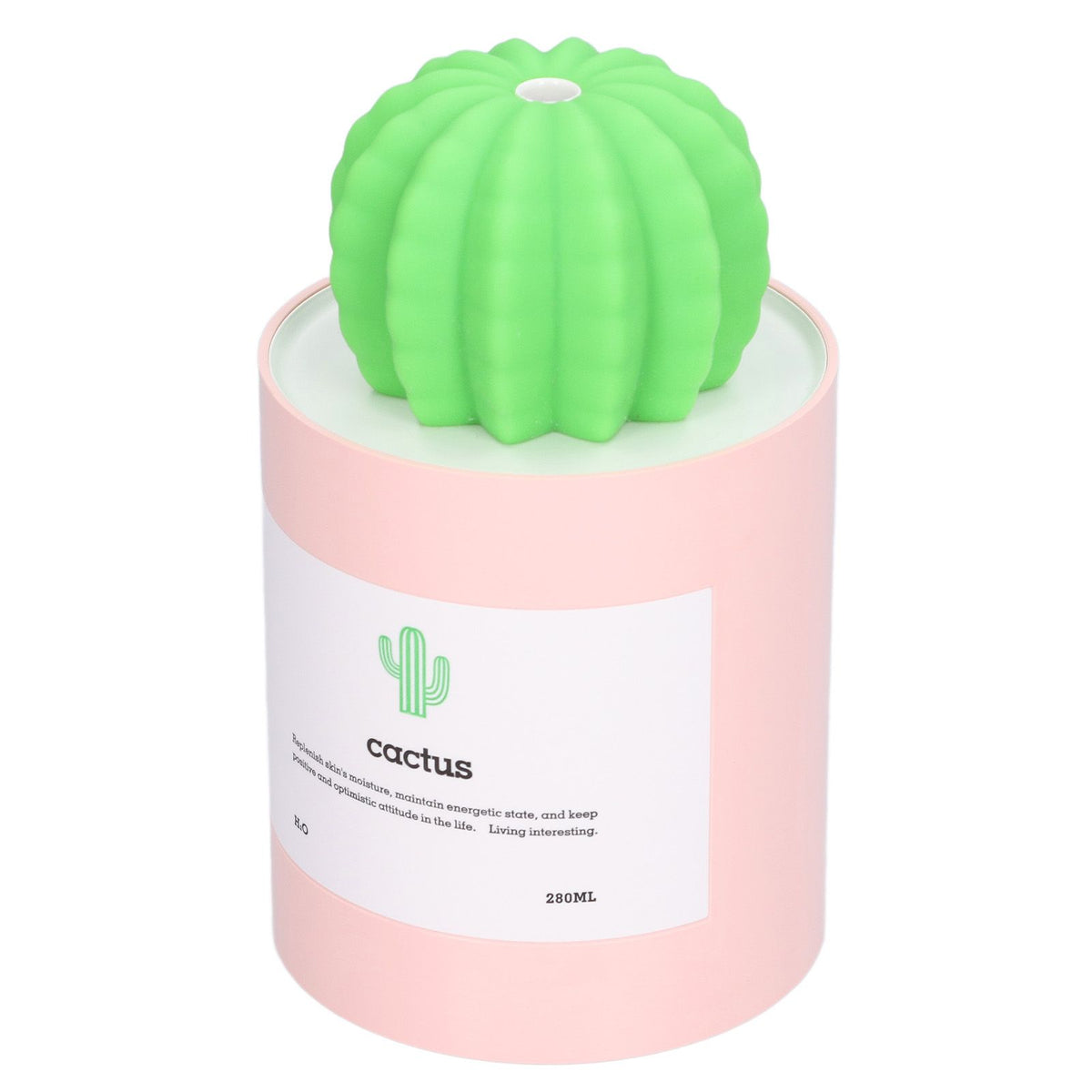 280ml Cactus Desktop Humidifier USB Power Supply Mute Nano Atomization HumidifierPink