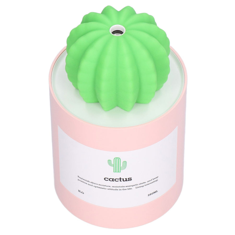 280ml Cactus Desktop Humidifier USB Power Supply Mute Nano Atomization HumidifierPink