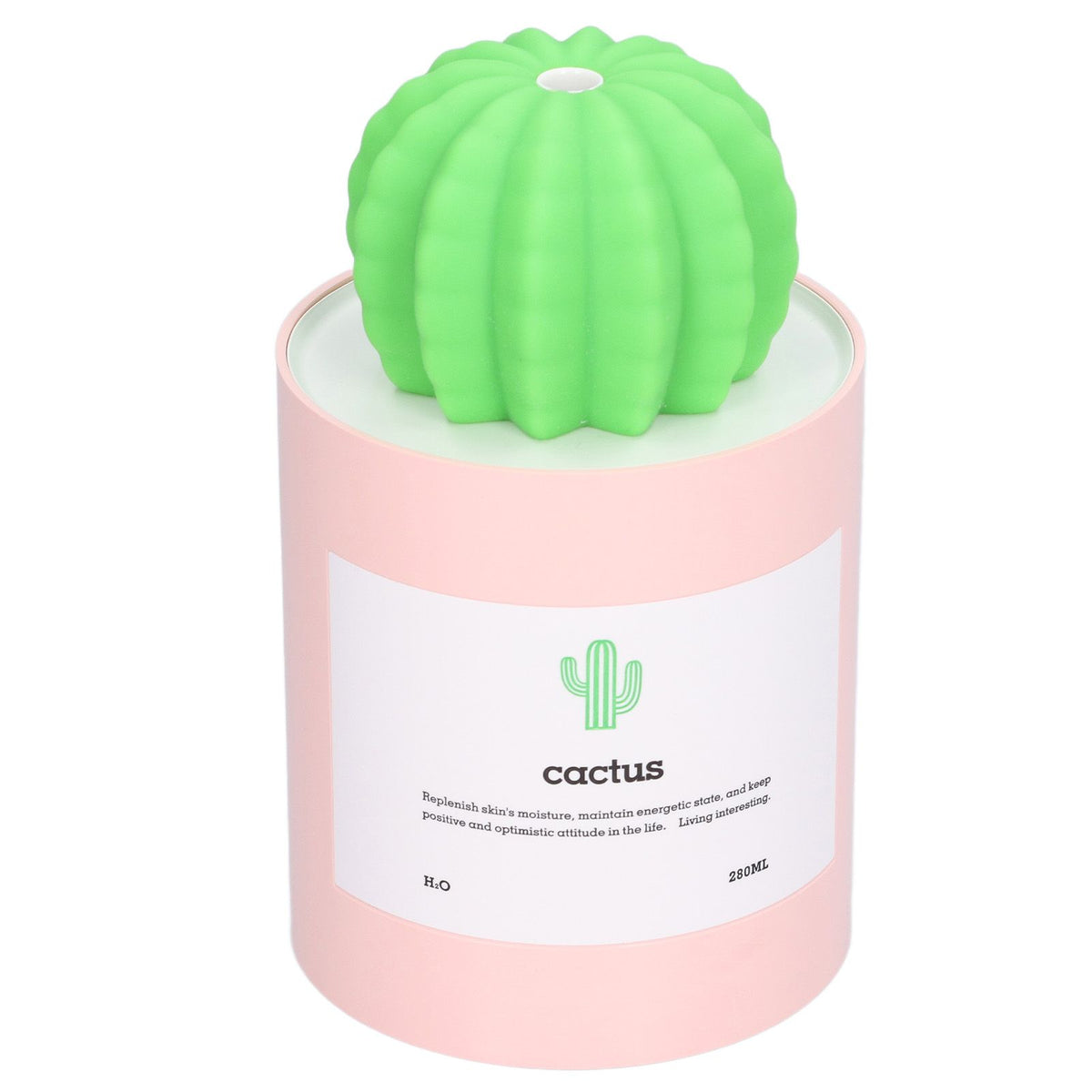 280ml Cactus Desktop Humidifier USB Power Supply Mute Nano Atomization HumidifierPink