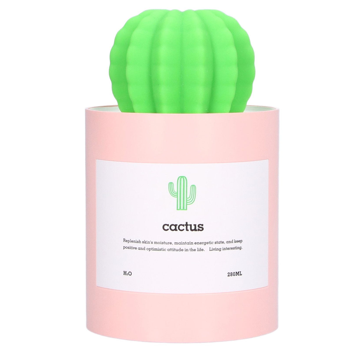 280ml Cactus Desktop Humidifier USB Power Supply Mute Nano Atomization HumidifierPink