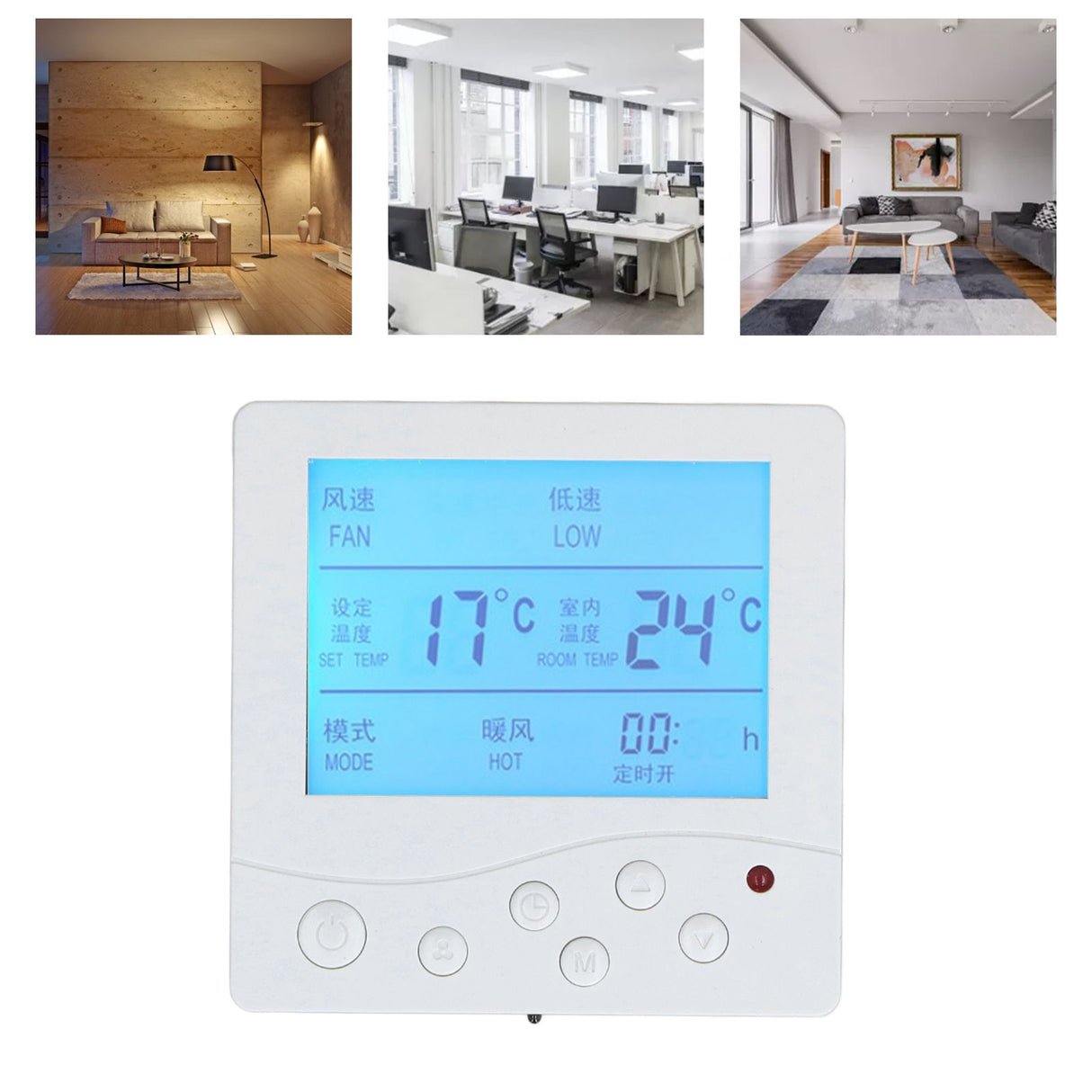 Central Air Conditioning Thermostat Reliable Anti Interference Smart LCD Thermostat for Home 220V