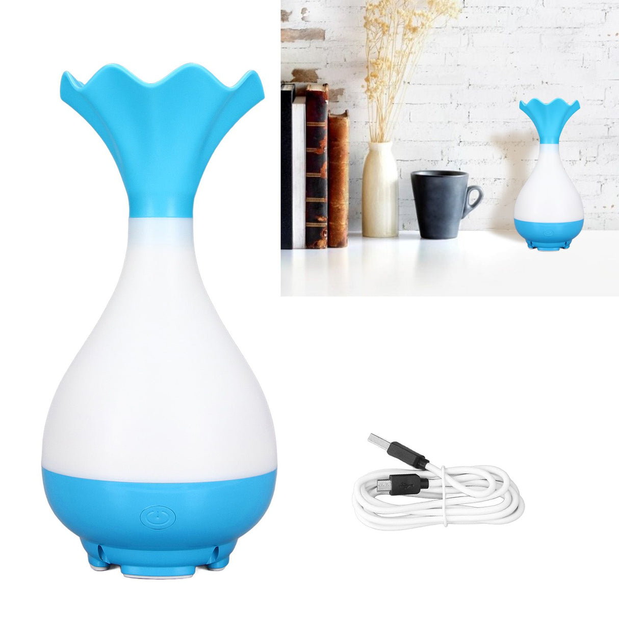 95ml Car Diffuser Humidifier USB Power Supply Essential Oil Aromatherapy Diffusers for Home OfficeBlue