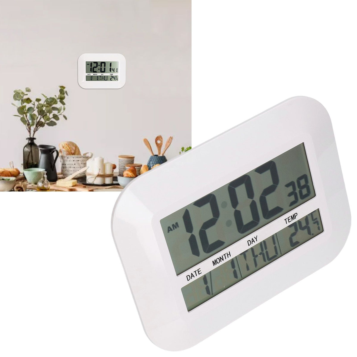 Electronic Alarm Clock Real Time Temperature Monitoring Ingenious Setting Desk Type Electronic Clock