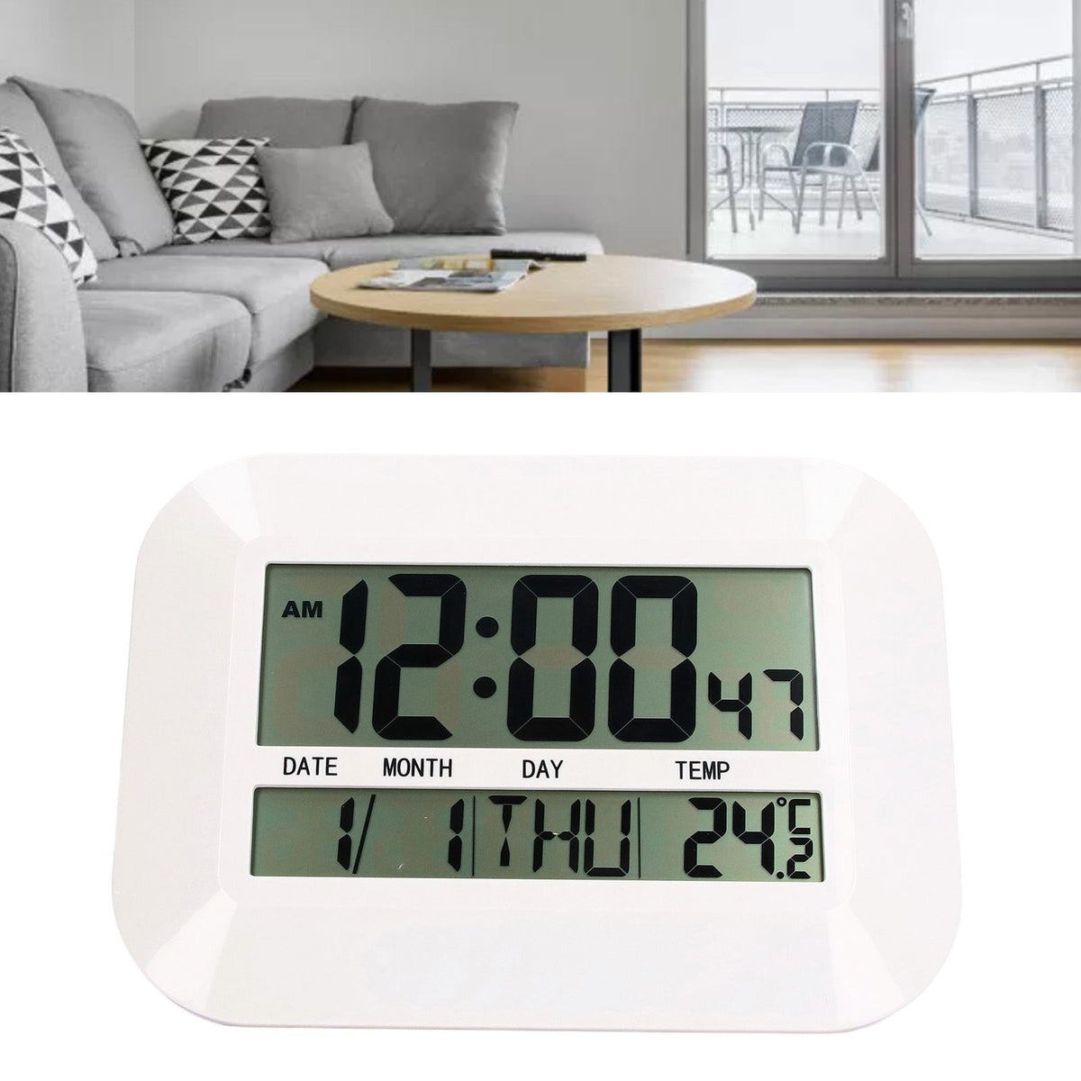 Electronic Alarm Clock Real Time Temperature Monitoring Ingenious Setting Desk Type Electronic Clock