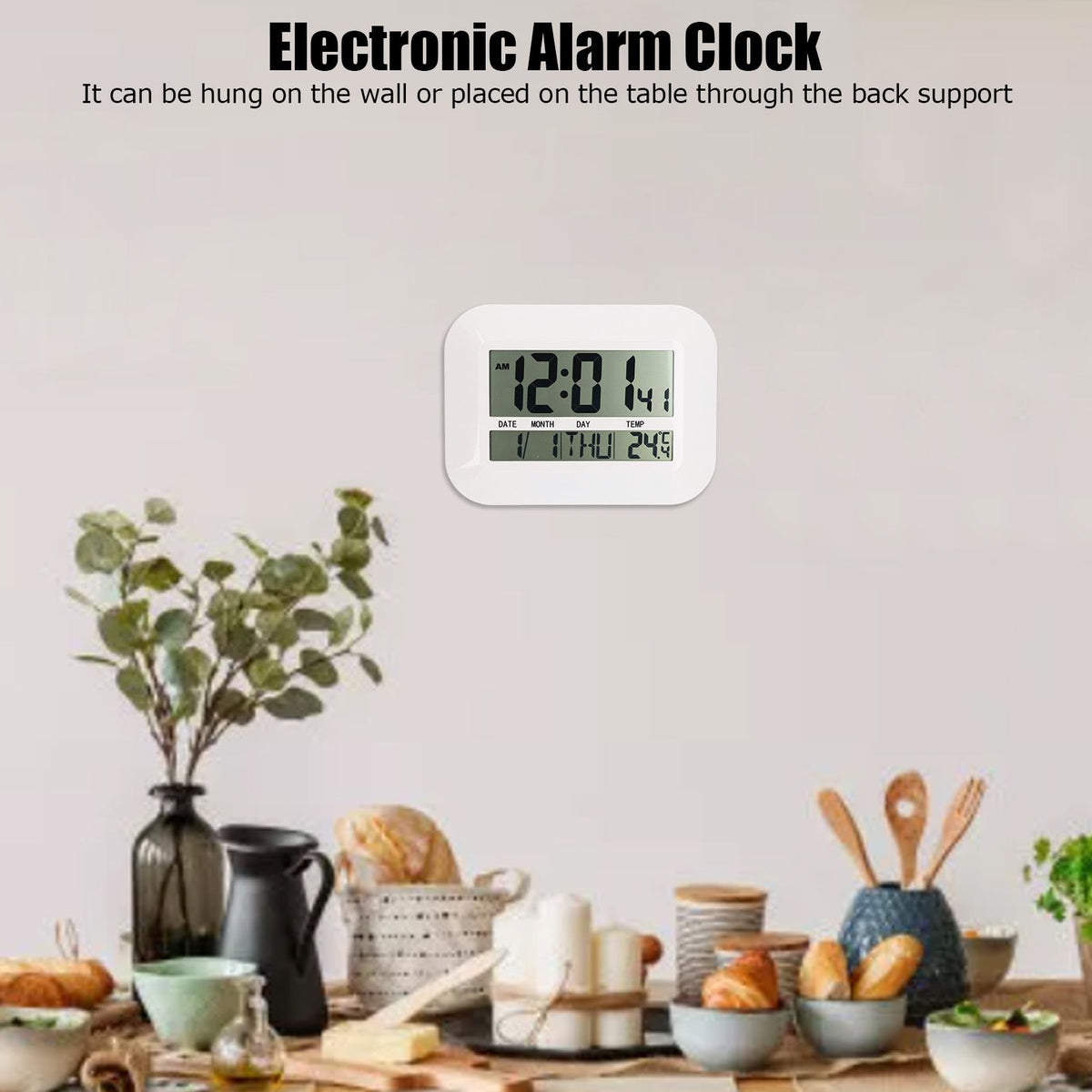 Electronic Alarm Clock Real Time Temperature Monitoring Ingenious Setting Desk Type Electronic Clock