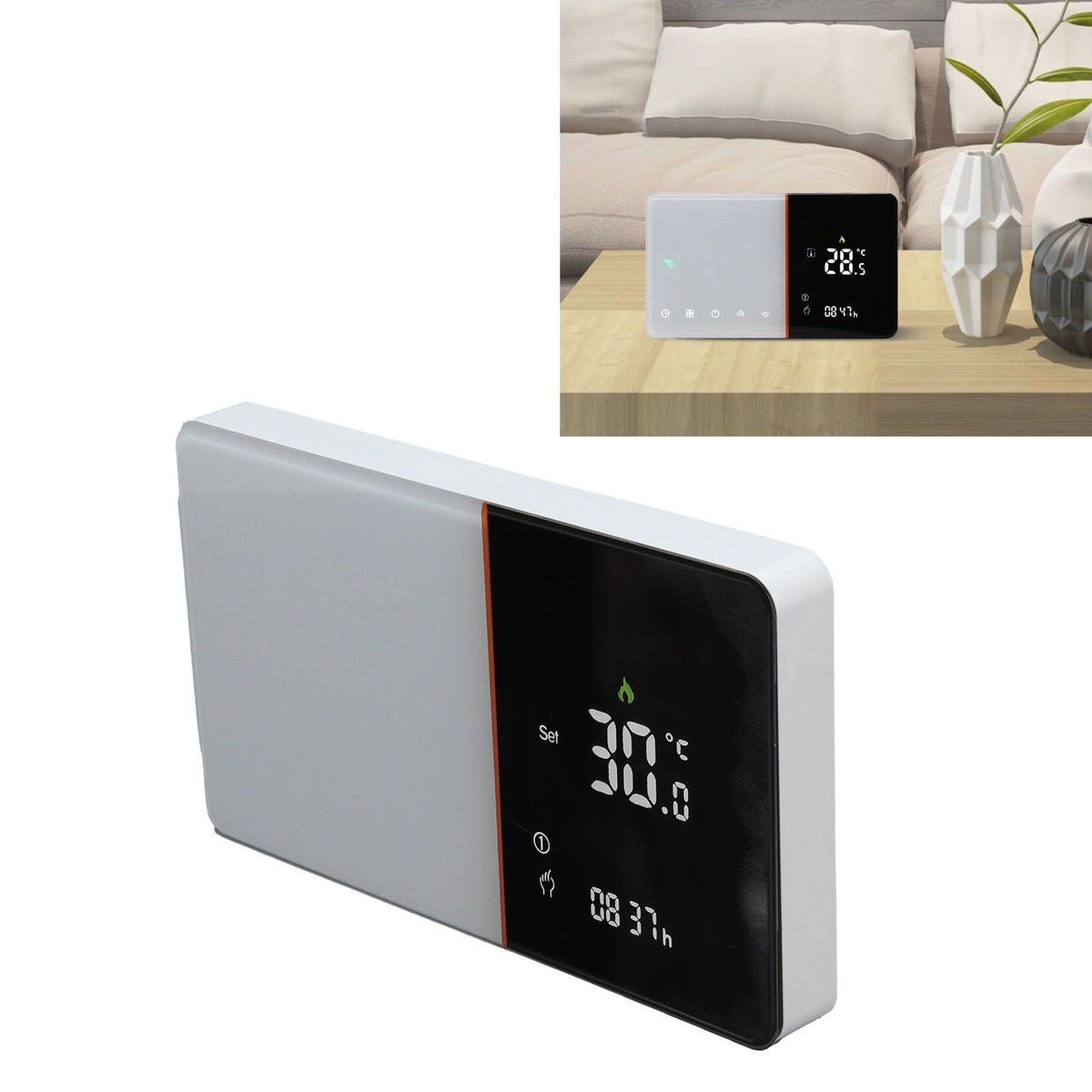 Smart Thermostat Fast Reading High Accuracy Support Multi Language Dual Sensor LCD Thermostat for Home AC95~240V