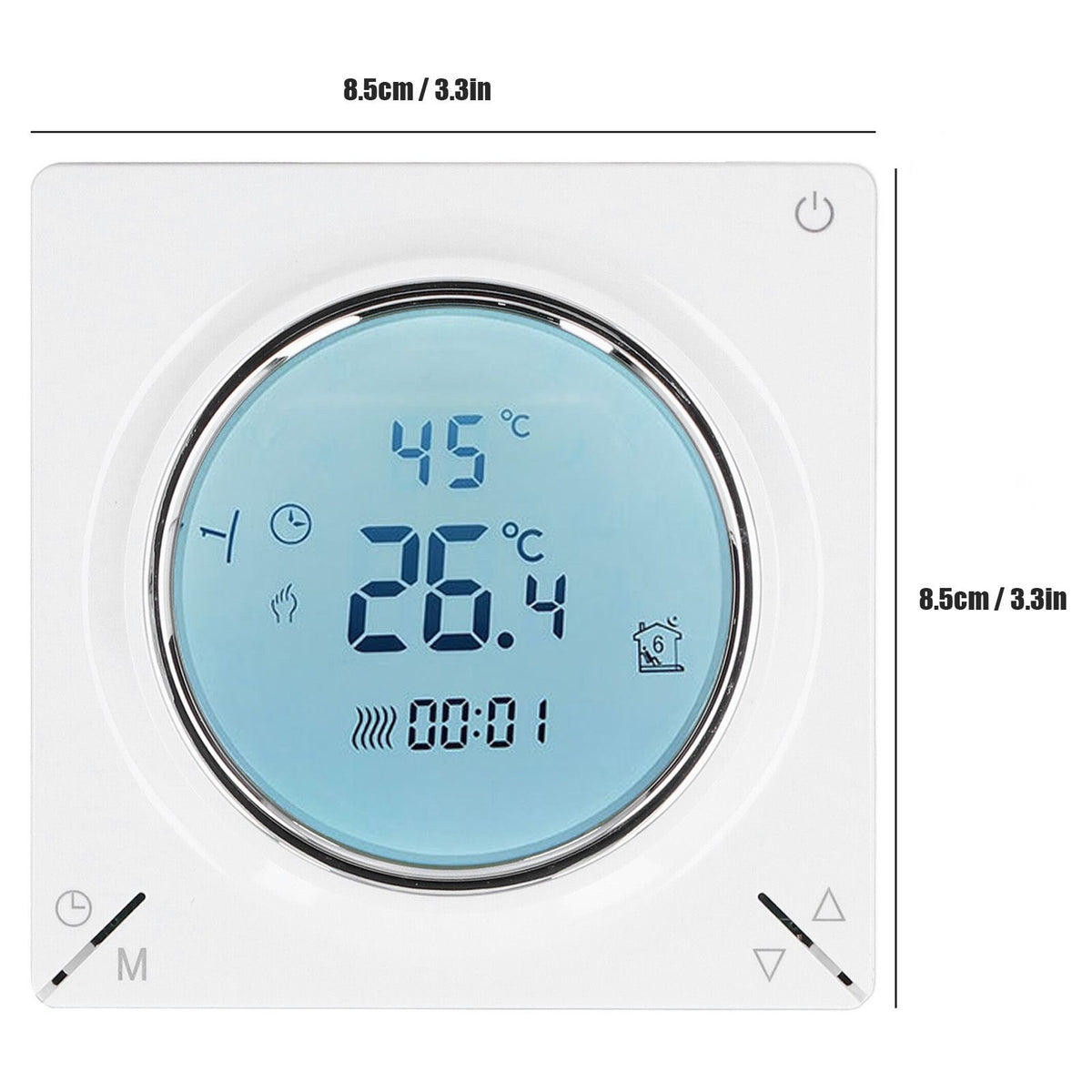 Smart Thermostat Fast Reading Reliable Chip Strong Anti Interference Practical LCD Screen Thermostat for Home