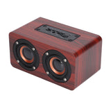 Speaker Portable Red Dual Speakers Voice Call Usb Charging Wooden Speaker Subwoofer - Front View