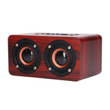 Speaker Portable Red Dual Speakers Voice Call Usb Charging Wooden Speaker Subwoofer - Side View
