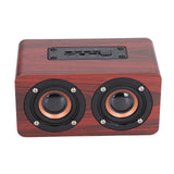 Speaker Portable Red Dual Speakers Voice Call Usb Charging Wooden Speaker Subwoofer - Top-Down View