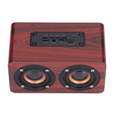 Speaker Portable Red Dual Speakers Voice Call Usb Charging Wooden Speaker Subwoofer - Close-Up Angle