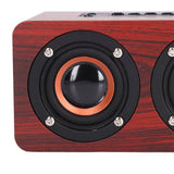 Speaker Portable Red Dual Speakers Voice Call Usb Charging Wooden Speaker Subwoofer - Extra Image