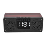 Speaker Red Double Speaker Digital Display Clock 360° Three Dimensional Surround Wooden Speaker Subwoofer - Front View