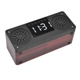 Speaker Red Double Speaker Digital Display Clock 360° Three Dimensional Surround Wooden Speaker Subwoofer - Close-Up Angle