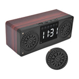 Speaker Red Double Speaker Digital Display Clock 360° Three Dimensional Surround Wooden Speaker Subwoofer - Low Angle
