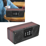 Speaker Red Double Speaker Digital Display Clock 360° Three Dimensional Surround Wooden Speaker Subwoofer