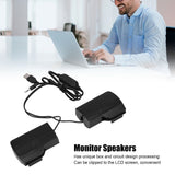 Laptop Speakers USB Powered Wired Monitor Soundbar Stereo Sound with Screen Clip for Monitor Notebook Tablets TV