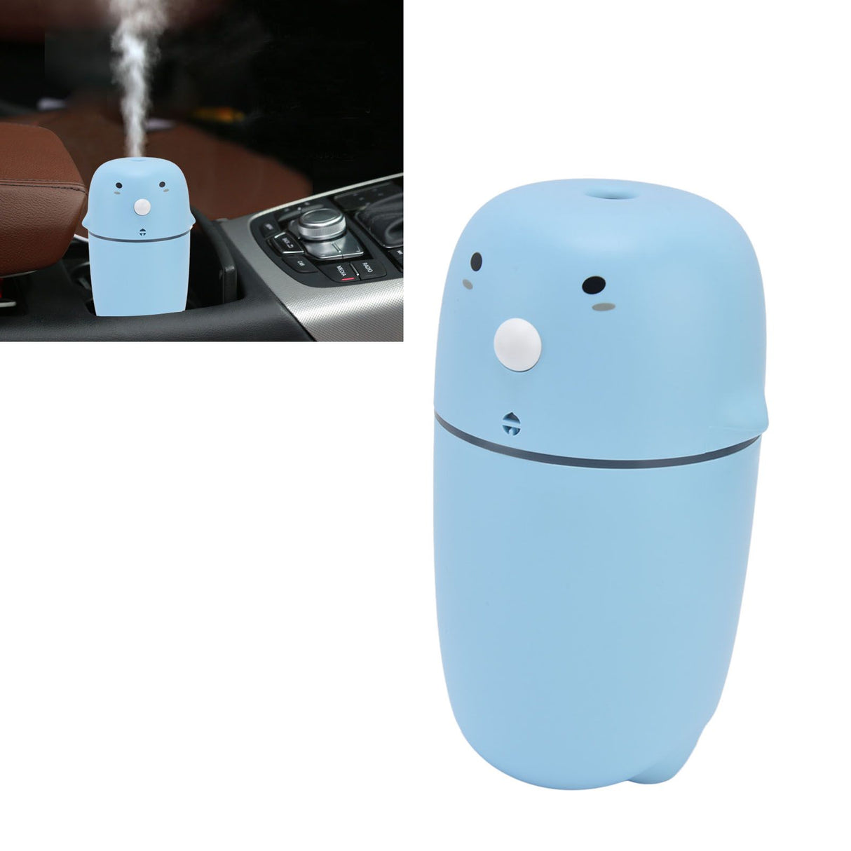 Air Humidifier Mini Cute 300ml 2 Modes USB Rechargeable Electric Cool Mist Purifier with USB Cable for Car Home OfficeBlue