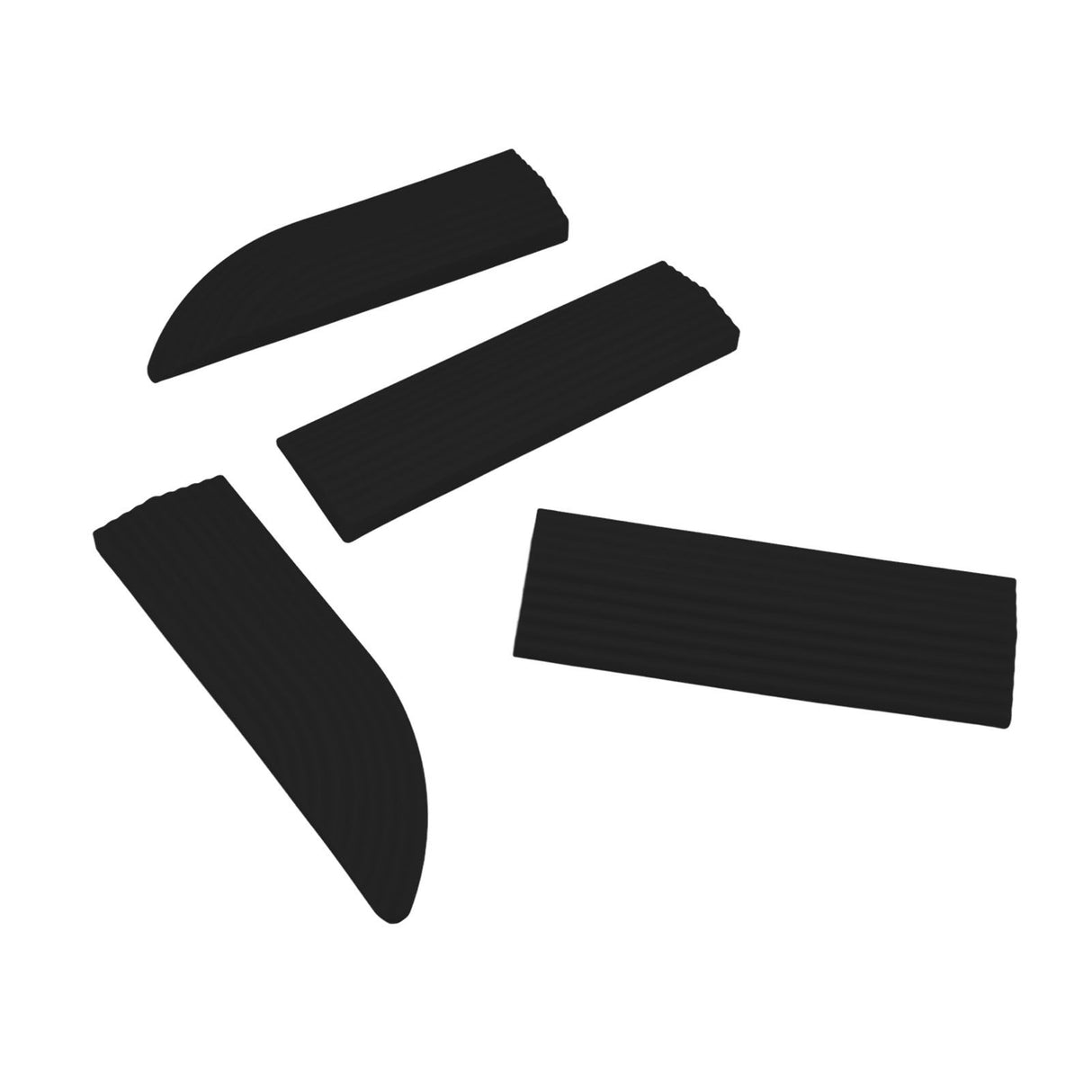 4PCS Universal Sweeper Door Sill Stair Wheelchair Door Sill Free Assembly Rubber Door Threshold ProtectBlack