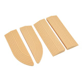 4PCS Universal Sweeper Door Sill Stair Wheelchair Door Sill Free Assembly Rubber Door Threshold ProtectBeige - Front View