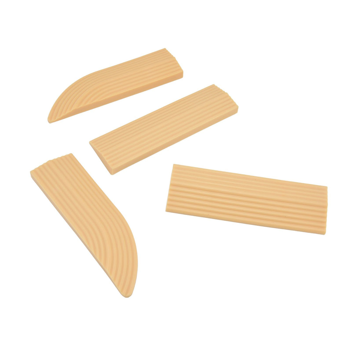 4PCS Universal Sweeper Door Sill Stair Wheelchair Door Sill Free Assembly Rubber Door Threshold ProtectBeige