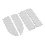 4PCS Universal Sweeper Door Sill Stair Wheelchair Door Sill Free Assembly Rubber Door Threshold ProtectWhite - Front View