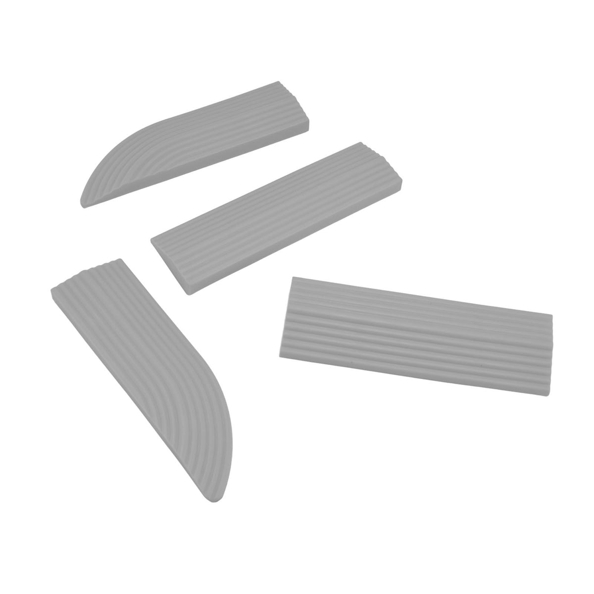 4PCS Universal Sweeper Door Sill Stair Wheelchair Door Sill Free Assembly Rubber Door Threshold ProtectGrey