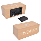 Digital Alarm Clock Wireless Charging Automatic Temperature Detection Safe Stable LED Electronic ClockWhite - Extra Image