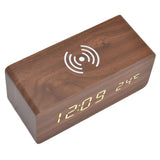 Digital Alarm Clock Wireless Charging Automatic Temperature Detection Safe Stable LED Electronic ClockRed - Side View