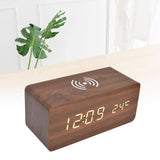 Digital Alarm Clock Wireless Charging Automatic Temperature Detection Safe Stable LED Electronic ClockRed - Extra Image