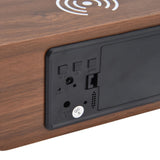 Digital Alarm Clock Wireless Charging Automatic Temperature Detection Safe Stable LED Electronic ClockRed