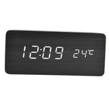 Digital Alarm Clock Wireless Charging Automatic Temperature Detection Safe Stable LED Electronic ClockBlack - 45-Degree Angle
