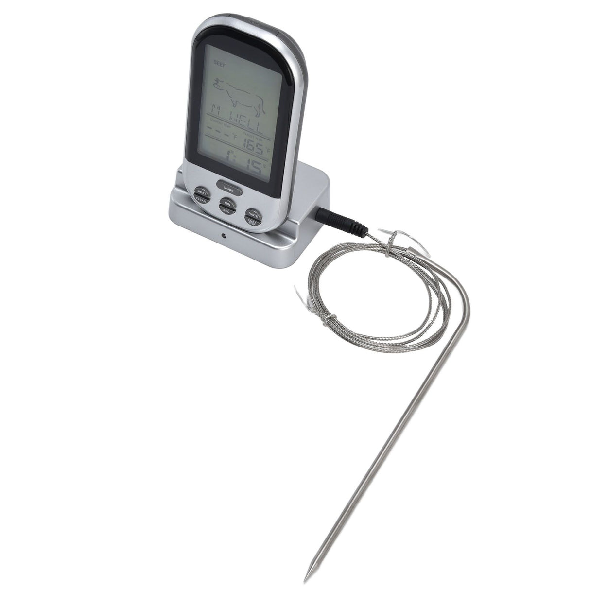 Wireless Thermometer Timer Overtime Alarm Function Practical Temperature Meter for Kitchen Barbecue Cooking