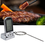 Wireless Thermometer Timer Overtime Alarm Function Practical Temperature Meter for Kitchen Barbecue Cooking