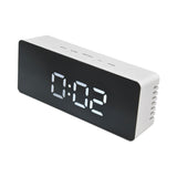 LED Clock Multifunctional USB Powered 3 Lighting Modes Snooze Time Celsius Fahrenheit Display Digital Alarm ClockWhite - Front View