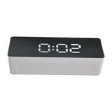 LED Clock Multifunctional USB Powered 3 Lighting Modes Snooze Time Celsius Fahrenheit Display Digital Alarm ClockWhite - Side View