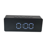 LED Clock Multifunctional USB Powered 3 Lighting Modes Snooze Time Celsius Fahrenheit Display Digital Alarm ClockBlack - Top-Down View