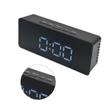 LED Clock Multifunctional USB Powered 3 Lighting Modes Snooze Time Celsius Fahrenheit Display Digital Alarm ClockBlack - Extra Image