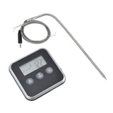 Meat Thermometer Smart 3 Buttons Digital LED Display Multifunctional Oven Thermometer with Probe for Cooking Baking BBQBlack
