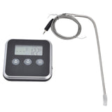 Meat Thermometer Smart 3 Buttons Digital LED Display Multifunctional Oven Thermometer with Probe for Cooking Baking BBQBlack - Rear View