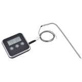 Meat Thermometer Smart 3 Buttons Digital LED Display Multifunctional Oven Thermometer with Probe for Cooking Baking BBQBlack - Low Angle