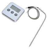 Meat Thermometer Smart 3 Buttons Digital LED Display Multifunctional Oven Thermometer with Probe for Cooking Baking BBQWhite