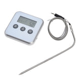 Meat Thermometer Smart 3 Buttons Digital LED Display Multifunctional Oven Thermometer with Probe for Cooking Baking BBQWhite - Extra Image