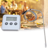 Meat Thermometer Smart 3 Buttons Digital LED Display Multifunctional Oven Thermometer with Probe for Cooking Baking BBQWhite