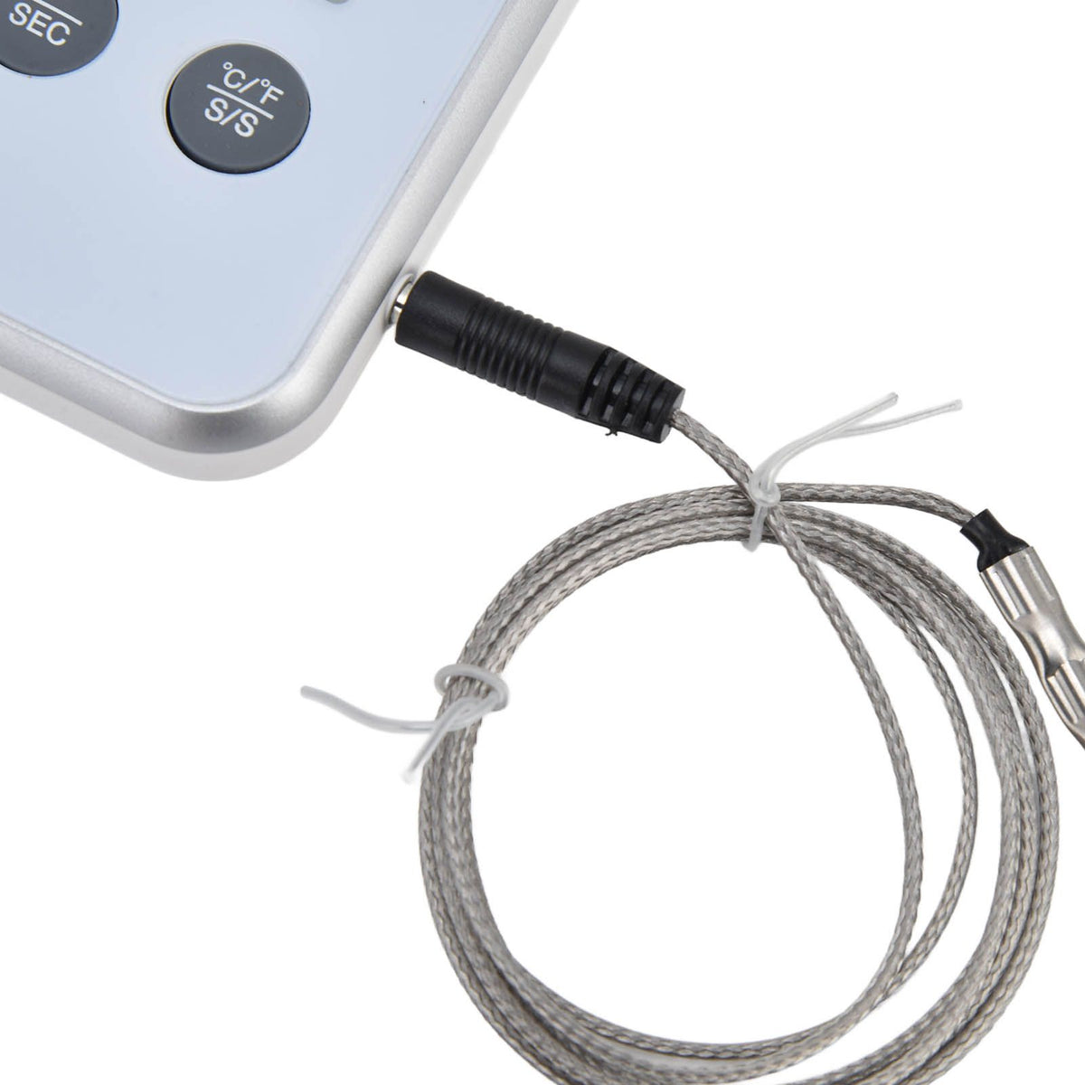 Meat Thermometer Smart 3 Buttons Digital LED Display Multifunctional Oven Thermometer with Probe for Cooking Baking BBQWhite