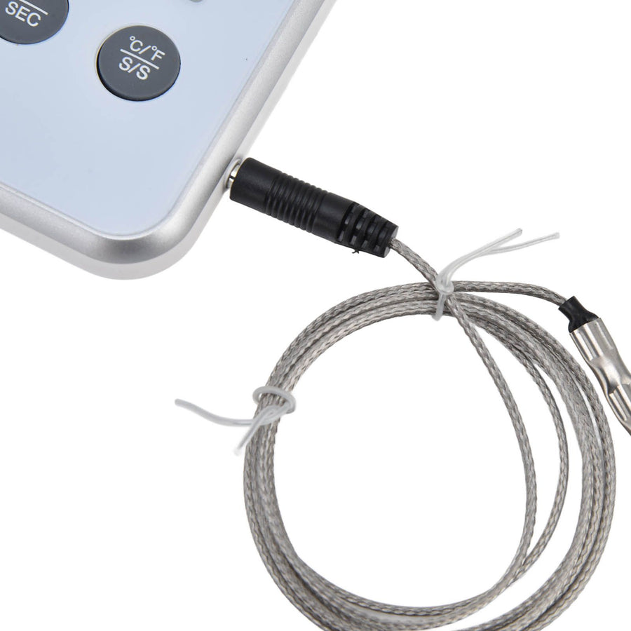 Meat Thermometer Smart 3 Buttons Digital LED Display Multifunctional Oven Thermometer with Probe for Cooking Baking BBQWhite