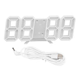 Digital Wall Clock Modern Design Temperature Display Alarm Function Sound Control Auto Sleep LED Wall ClockWhite