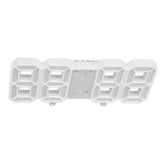 Digital Wall Clock Modern Design Temperature Display Alarm Function Sound Control Auto Sleep LED Wall ClockWhite Shell Blue Words