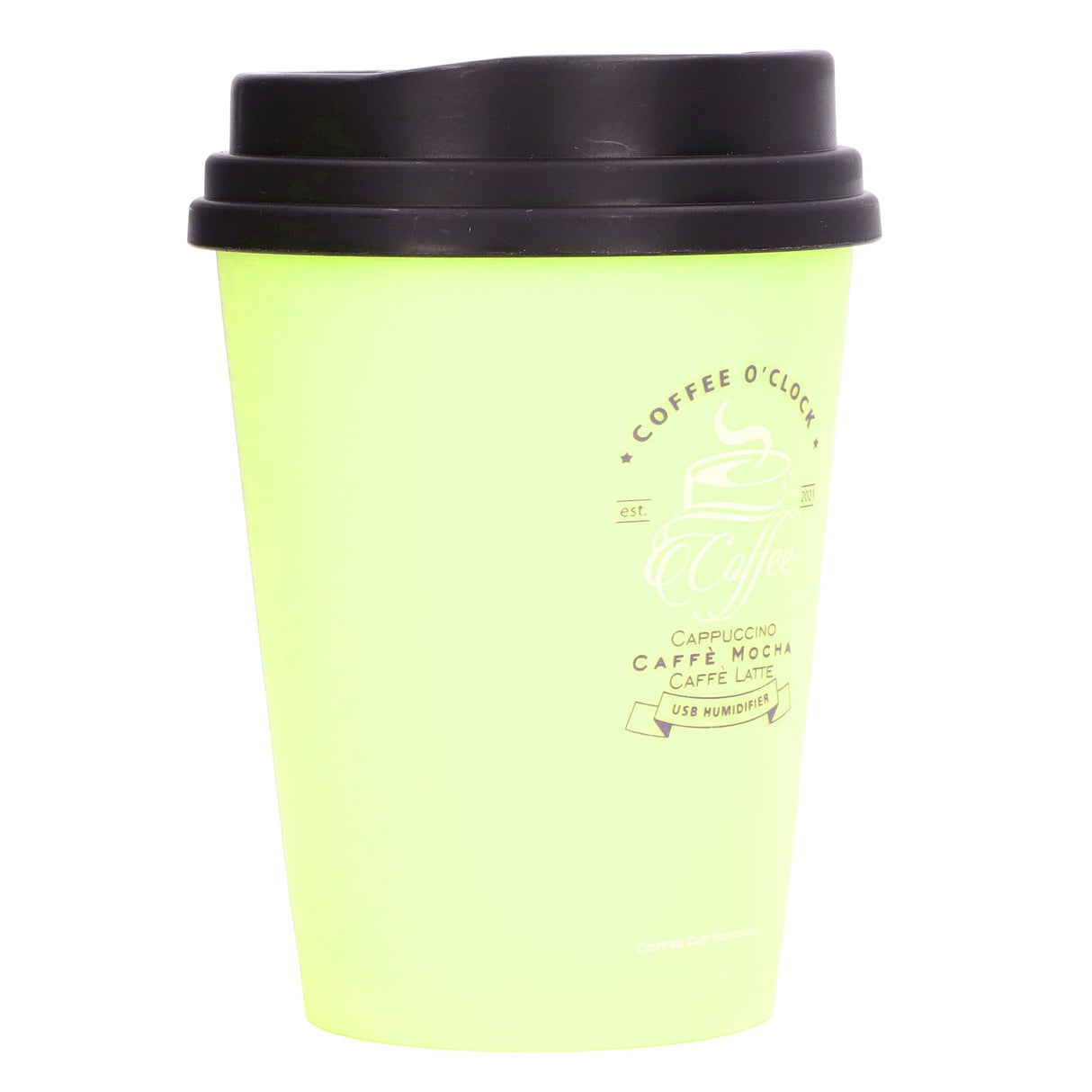 USB Humidifier 300ml Coffee Cup Low Noise Auto Off Compact Lightweight Space Saving Mini Humidifier for Car Home OfficeGreen